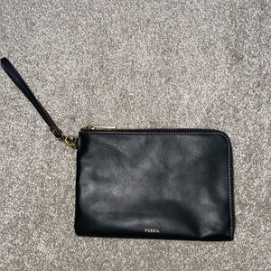 Black Fossil wristlet